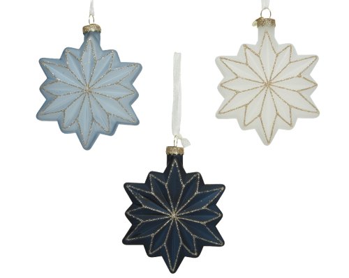 Ornament brad - Star Glass Glitter, mai multe culori | Kaemingk