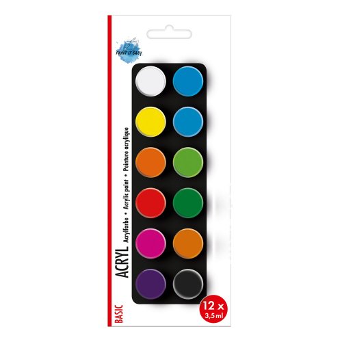 Paleta 12 culori - basic acrylic paint | marabu
