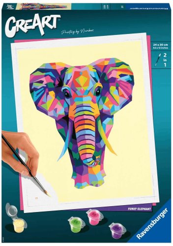 Pictura pe numere - creart - elefant | ravensburger