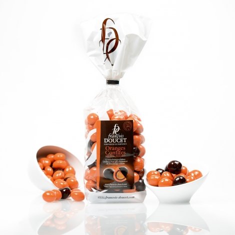 Praline cu coji de portocale confiate invelite in ciocolata - Oranges confites 200g | Francois Doucet 