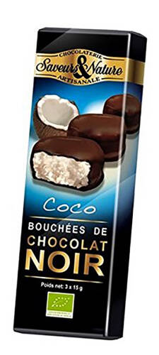 Praline de ciocolata neagra si cocos bio - Bouchees Coco Chocolat Noir | Saveurs et Nature