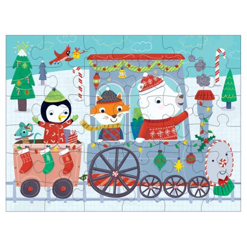 Puzzle - Christmas Train Puzzle to Go | Galison