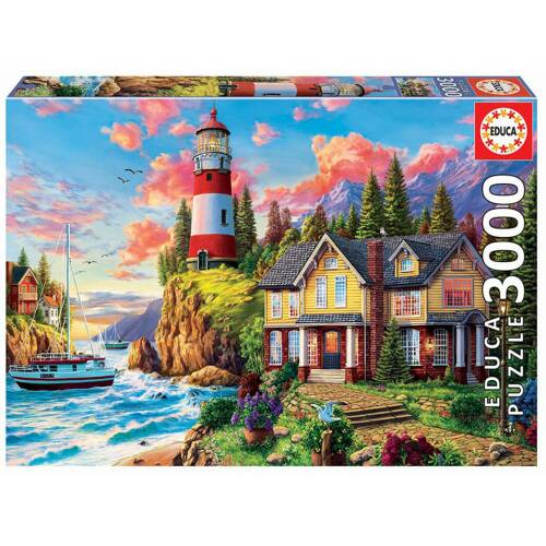Puzzle - Lighthouse landscape, 3000 piese | Educa
