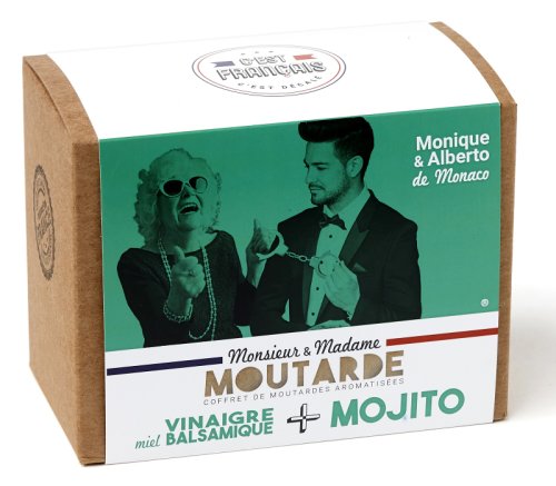 Set 2 borcane mustar cu otet de miere si aroma de mojito - M. & Mme Monique & Alberto de Monaco | Quai Sud