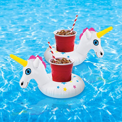 Set 2 colaci gonflabili pentru pahare - unicors | Bigmouth Inc