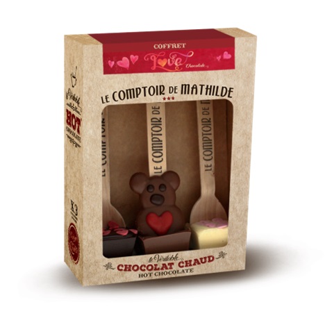 Set 3 lingurite ciocolata calda cuburi Comptoir de Mathilde Love Collection | Comptoir de Mathilde