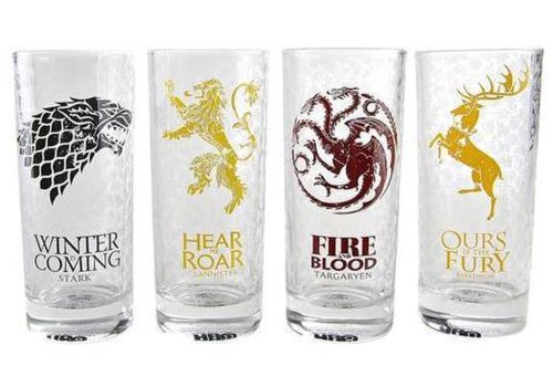 Set 4 pahare - Game Of Thrones - All Houses Glass | Half Moon Bay