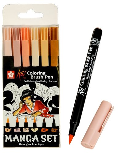 Set 6 carioci - Sakura Manga Koi Color Brush Skin Tones | Sakura