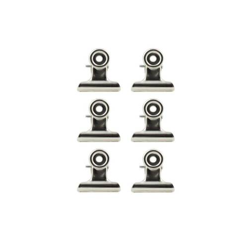 Set 6 clipsuri magnetice- Medium Bulldog Clip -Silver | Romanowski Design