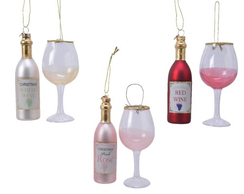 Set ornamente brad - Figure Bottle with Glass, mai multe culori | Kaemingk