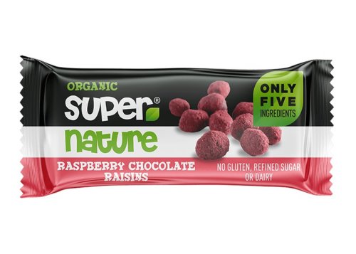 Stafide invelite in ciocolata si zmeura bio - Supernature 40 g | Supernature