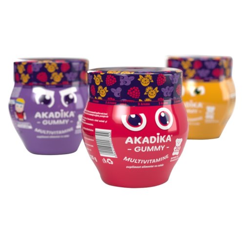 Supliment alimentar Akadika Gummy Multivitamine - 3 Arome | Akadika