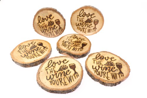 Suport pentru pahare din lemn reciclat - love the wine you're with | Deco Sara's Handmade