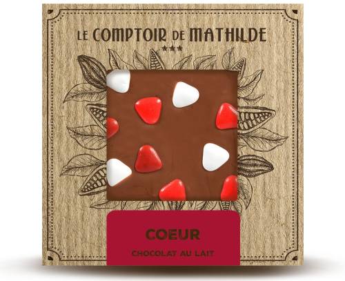 Tableta de ciocolata Comptoir de Mathilde cu lapte si inimioara cu lapte | Comptoir de Mathilde
