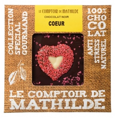 Tableta de ciocolata Comptoir de Mathilde neagra cu inimioara | Comptoir de Mathilde