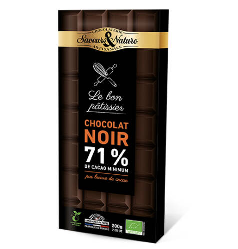 Tableta de ciocolata neagra 71% Bio - Tabl noir 71% patissiere | Saveurs et Nature