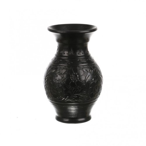 Vaza de ceramica neagra de corund 22 cm model 1 | Invie Traditia
