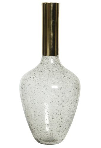Vaza de sticla cu detalii aurii | Kaemingk
