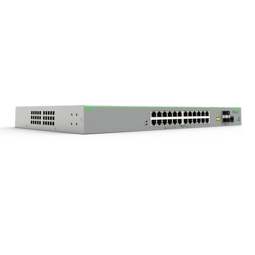 Switch cu 24 porturi Allied Telesis AT-FS980M/28-50, 12.8 Gbps, 9.52 Mpps, 16.000 MAC, 1U, PoE, cu management