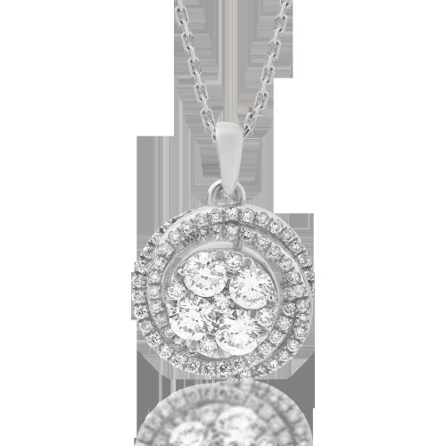 Teilor - Lant cu pandant din aur alb de 18k cu diamante de 0.68ct