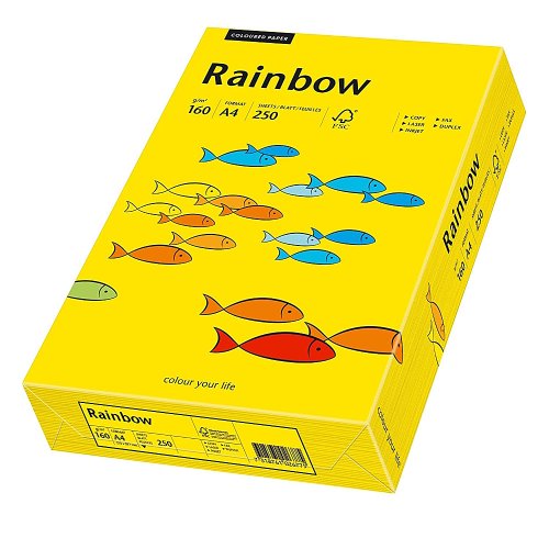 Carton A4 Rainbow, 160 g/mp, 250 coli/top, galben intens