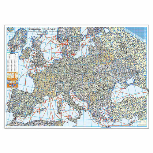 Alte Brand-uri - Harta europei politica si rutiera 100 x 140 cm, scara 1:3,5 mil