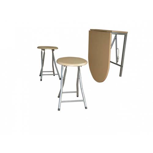 Alte Brand-uri - Masa de perete pliabila + 2 scaune napoli, mdf, stejar alb