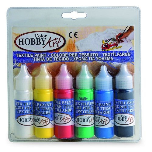 Tempera pentru textile Toy Color Hobby Art, 6 culori