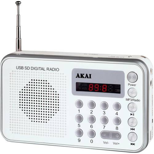 Akai Radio portabil Akai DR002A-521, USB, Alb