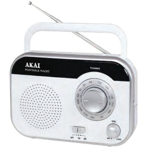 Akai Radio portabil Akai PR003A-410 cu tunner analogic AM/FM, Alb
