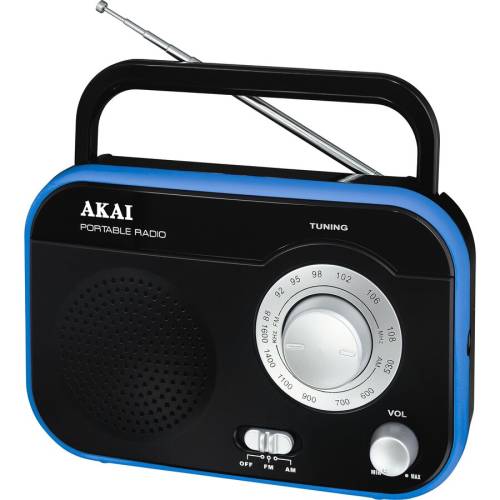 Akai Radio portabil Akai PR003A-410 cu tunner analogic AM/FM, Negru