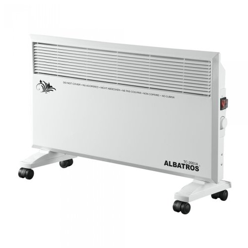 Albatros Convector electric AlbatrosTC-2001A, 2000W ,termostat reglabil, 2 trepte de putere, Alb