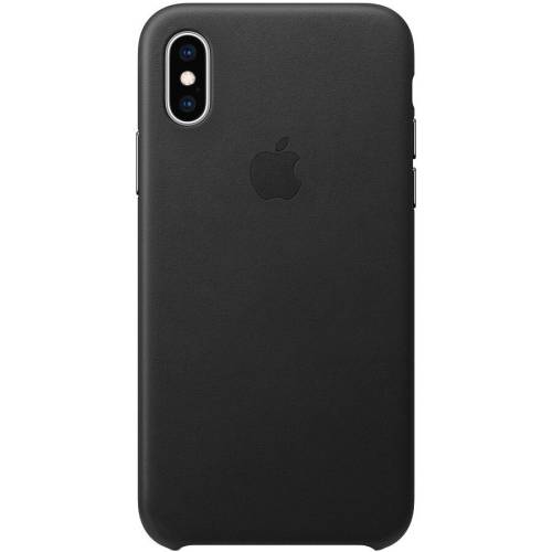 Apple Protectie Spate Apple Leather pentru iPhone XS (Negru)