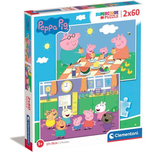 Clementoni Puzzle Clementoni SuperColor - Peppa Pig, 2 in 1, 2x60 piese