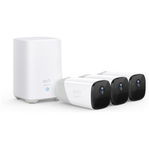 eufy Kit supraveghere video eufyCam 2 Pro Security wireless, Rezolutie 2K, IP67, Nightvision, 3 camere video