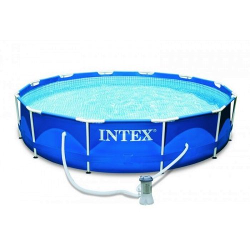 Intex Piscina cu cadru metalic, Intex, rotunda, cu pompa de filtrare, 366 x 76 cm