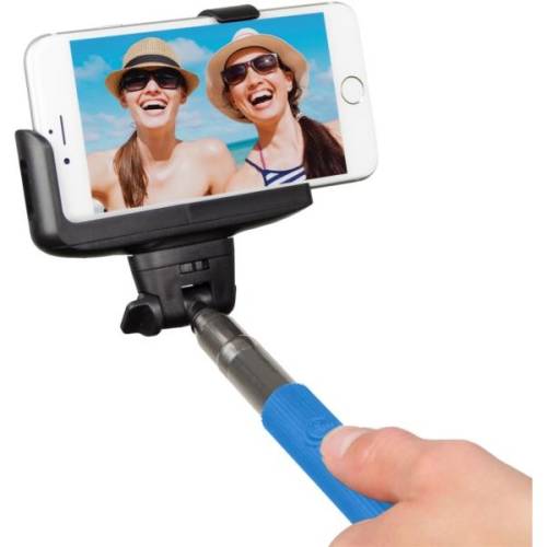 KitVision Selfie stick KitVision BTSSPHBL cu suport de telefon, conectare prin Bluetooth, declansator pe maner (Albastru)