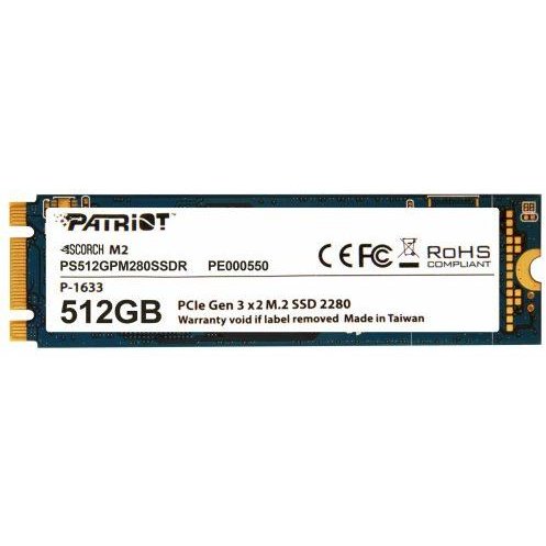 Patriot Patriot SSD Scorch M.2 PCIe 512GB Read/Write (1700/950Mb/s)