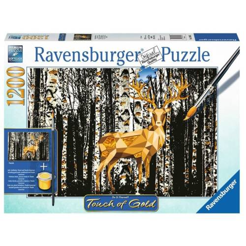 Ravensburger Ravensburger Puzzle Ravensburger Touch of Gold: Cerbul in Birkenwald, 1200 piese, editie limitata (19936)