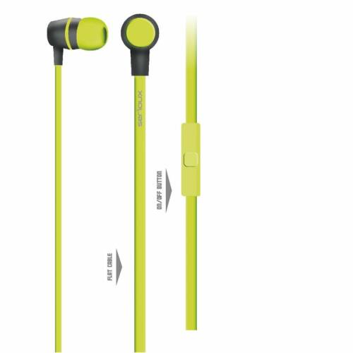 Serioux Casti cu microfon Serioux HDPHLIME, In-ear, Buton on/off, Verde lime