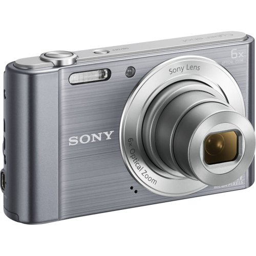 Sony Camera foto Sony Cyber-Shot W810 Silver, 20.1 MP, senzor CCD, zoom optic 6x, Steady Shoot, ecran 2.7