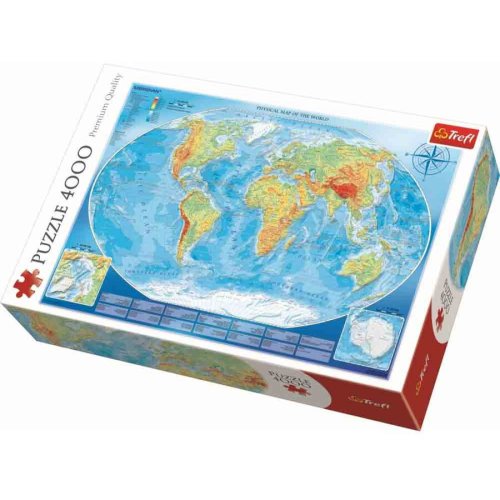 TREFL Puzzle Trefl, Harta fizica a lumii, 4000 piese