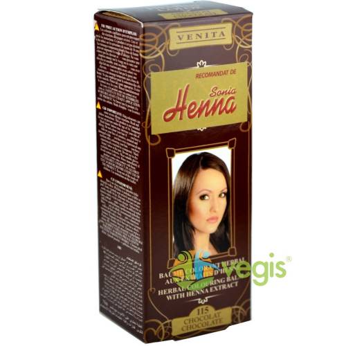 Kian cosmetics - Balsam colorant pentru par cu henna nr. 115 - ciocolatiu 75ml