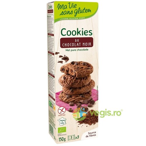 Biscuiti cu Ciocolata Neagra fara Gluten Ecologici/Bio 150g