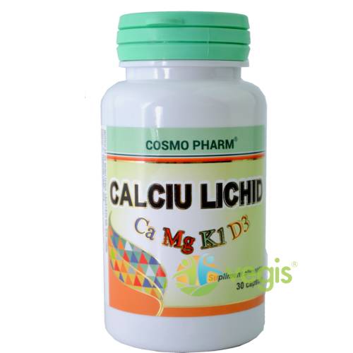 Cosmopharm - Ca lichid cu mg, vitamina k1 si vitamina d3 30cps