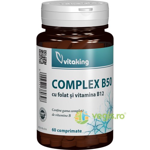 Complex B50 cu Folat si Vitamina B12 60cpr