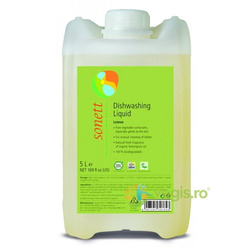 Detergent Lichid pentru Spalat Vase cu Lamaie Ecologic/Bio 5L