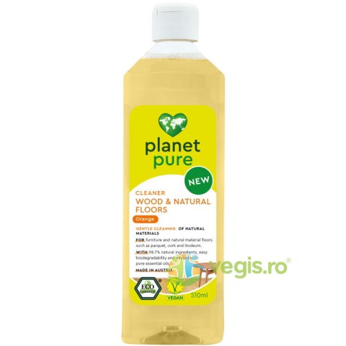 Planet pure - Detergent pentru suprafete din lemn cu portocale ecologic/bio 510ml