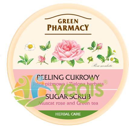 Green pharmacy - Exfoliant (scrub) cu trandafir moscat si ceai verde 300ml