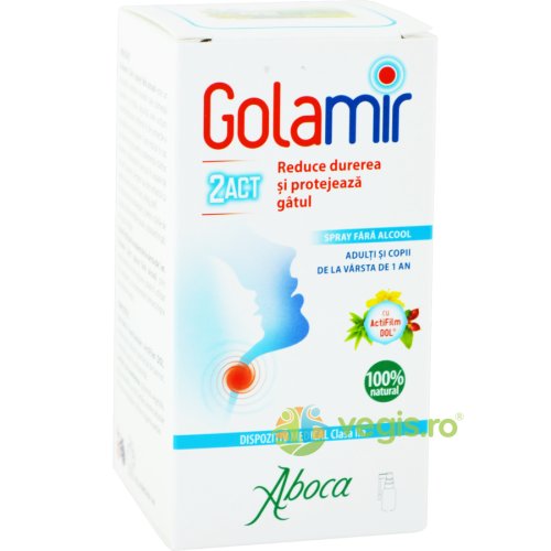 Golamir 2Act Spray pentru Gat pentru Copii si Adulti fara Alcool 30ml